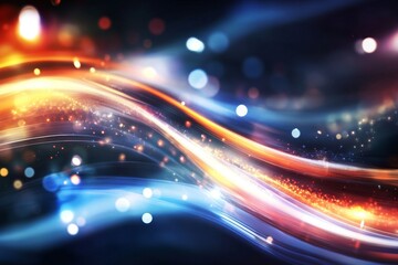 Wall Mural - Vivid Light Streaks and Bokeh in Motion - Abstract Digital Art