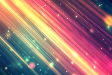 Wall Mural - Vibrant colorful abstract light streaks with glowing particles background