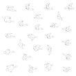 © German Ovchinnikov - Outline of running people from black lines isolated on white background. Men, women and children running. Top view. Vector illustration.