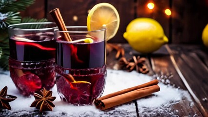 Wall Mural -  Warm up with a cozy cup of mulled wine