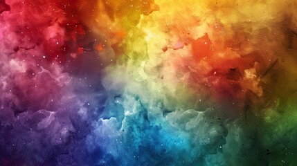 Wall Mural - Vibrant abstract rainbow cloud texture with soft gradients.