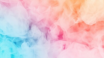 Poster - Abstract background with soft, colorful pastel clouds blending seamlessly in shades of pink, orange, and blue for artistic designs.