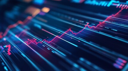 Aufkleber - Detailed shot of financial data on a computer screen, including line graphs and performance indicators