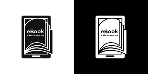 E book download icon Flat vector set outline