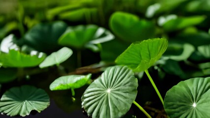 Canvas Print -  Vibrant green leaves in closeup perfect for naturethemed designs