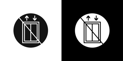 No Elevator Sign icon Flat vector set outline