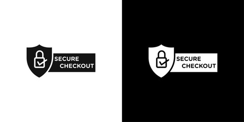 Wall Mural - secure checkout icon Flat vector set outline