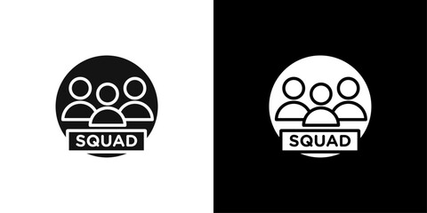 Wall Mural - Squad icon Flat vector set outline