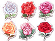 © SRIWALUYO - Rose flower kawaii stickers with vibrant color