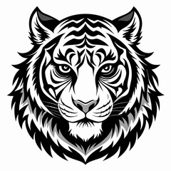 tiger head silhouette vector illustration mascot logo