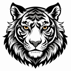 tiger head silhouette vector illustration mascot logo