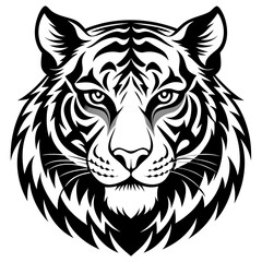 tiger head silhouette vector illustration mascot logo