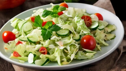 Canvas Print -  Fresh Summer Salad ready to enjoy