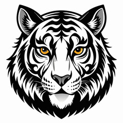 tiger head silhouette vector illustration mascot logo