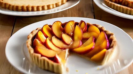 Wall Mural -  Deliciously tempting peach pie ready to be savored