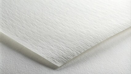 High-resolution macro shot of a blank white sheet of paper with subtle texture and fold lines, perfectly lit to highlight its smooth, matte finish.