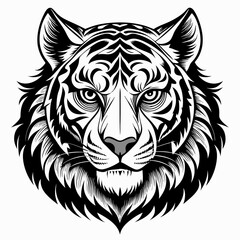 tiger head silhouette vector illustration mascot logo