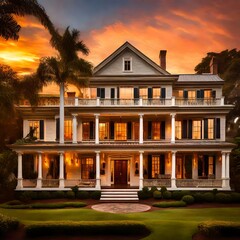 old house in the evening