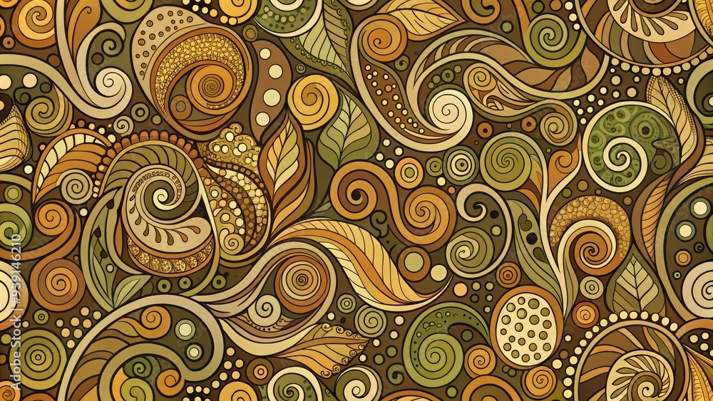 Intricate vector pattern featuring organic shapes and swirls resembling ...