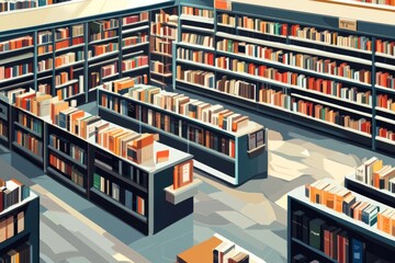 A sprawling, modern bookstore with sleek shelves and a vast collection of titles Illustration --ar 3:2 --style raw --v 6.1 Job ID: ef739948-beb5-4533-a7a7-f9df60f29e54