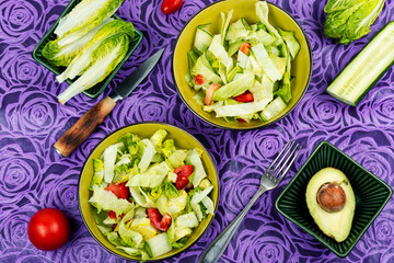 Wall Mural - Fresh colorful spring vegetable salad.