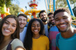 © Ирина Щукина - A group of people are smiling and posing for a picture at a theme park