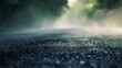 © The Little Hut - Creative blurry outdoor asphalt background with mist : Generative AI