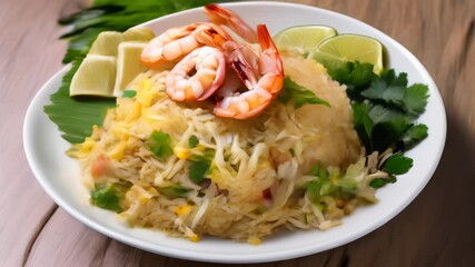 Sticker -  Delicious shrimp fried rice with a twist of lime ready to be savored