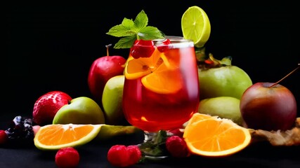 Canvas Print -  Fruity Delight  A refreshing summer cocktail