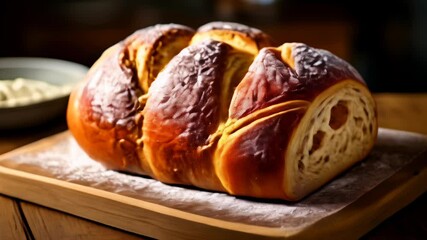 Wall Mural -  Deliciously baked bread ready to be savored