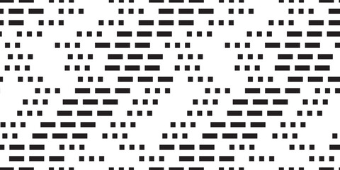 Morse code seamless pattern. Abstract digital bg with specific signs. Squares and rectangles means sos in universal language. Geometric vector texture
