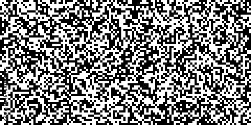 Monochrome qr code seamless pattern with pixel texture. 2 bit bg for ...