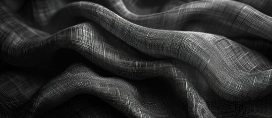 Wall Mural - Textured Black Fabric Draped with Soft Curves