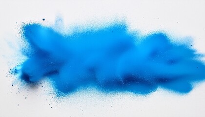 Wall Mural - a blue spray paint stain on a white paper background