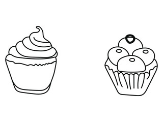 Wall Mural - illustration of a cupcake