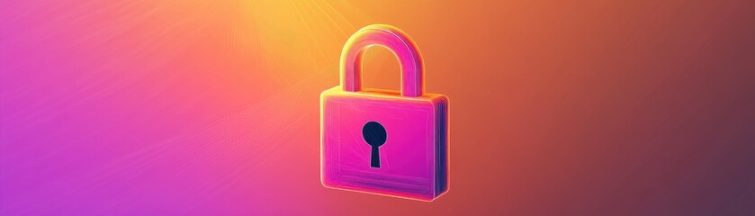 Sticker - Vibrant Digital Lock Symbolizing Data Privacy and Security in a Modern Technological Environment