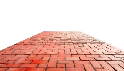 A red brick road isolated on a white background