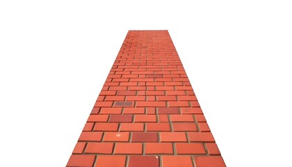 A red brick road isolated on a white background