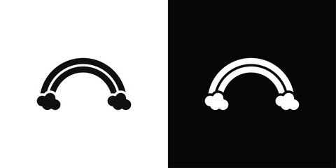Rainbow icon Black line art vector logo set