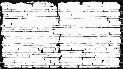 Wall Mural - Brick wall background. Distress brick wall overlay texture. Grunge Background. Black and white brick wall background. 