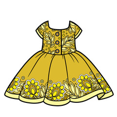 Sticker - Elegant summer dress with ornaments and a full skirt color variation