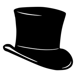 black top hat isolated, high hat