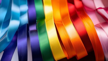 Canvas Print - Abstract rainbow ribbons on a modern layout.