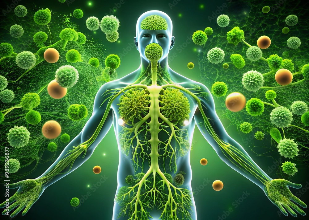 Verdant Pathways of Renewal: Lush, vibrant, green lymphatic system ...