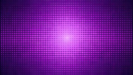 Vibrant purple halftone background with subtle gradient effect, composed of tiny dots in varying shades, creating a futuristic and abstract visual texture.