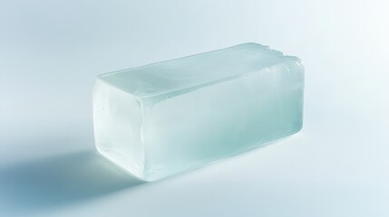 Canvas Print - a block of ice is sitting on a white surface