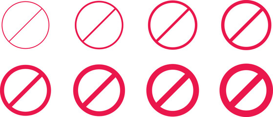 forbidden no parking icon set. road street signs. forbidden icon. prohibited mark. red Not Allowed stop sign, Prohibition sign or stop sign illustration design 