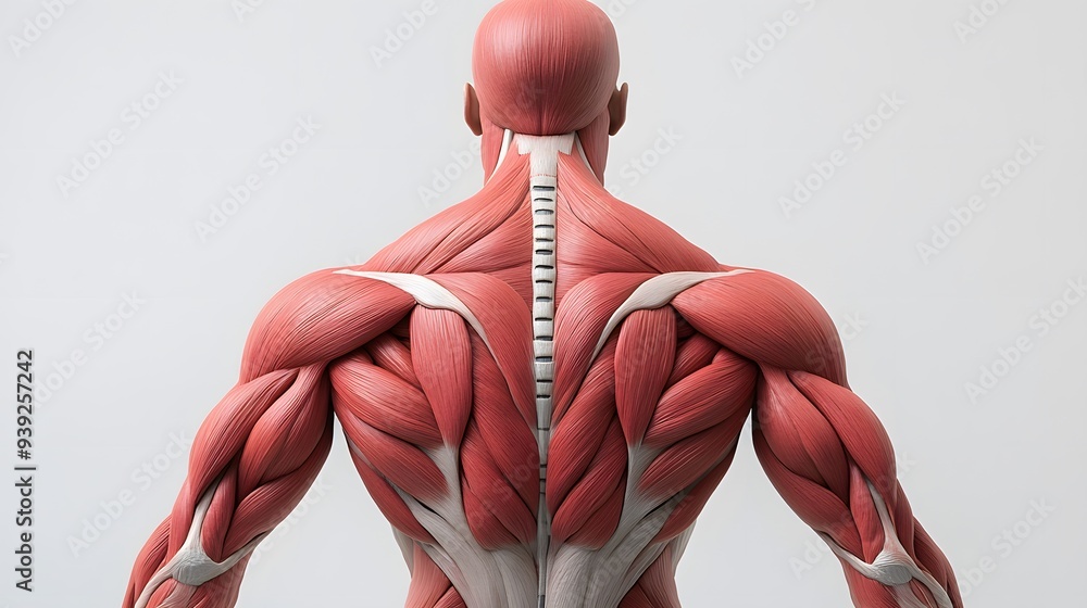 Muscular System of the Human Back: A detailed view of the back muscles ...