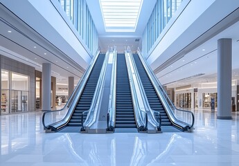 Poster - Escalators in a Modern Shopping Mall