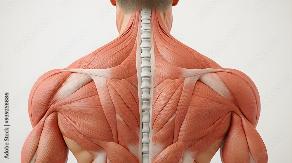 Muscular System of the Human Back: A detailed view of the back muscles ...